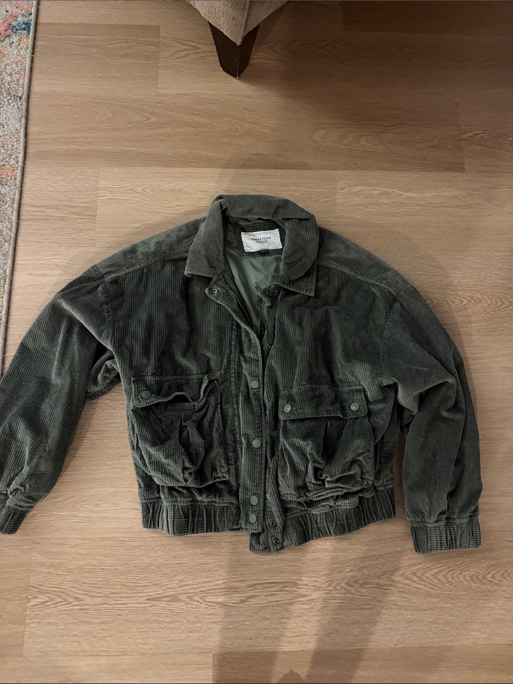 Women’s Olive Green Corduroy Utility Jacket